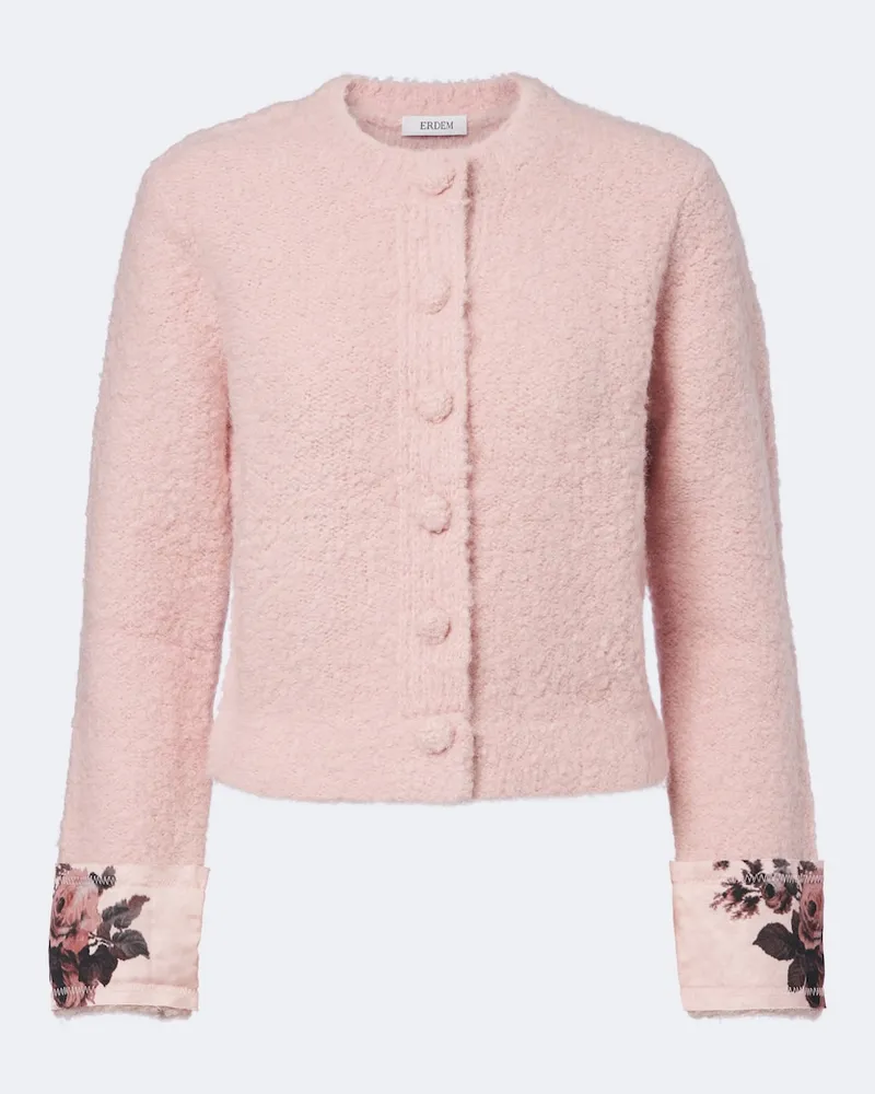 Erdem Cardigan aus einem Woll- und Alpakagemisch Rosa