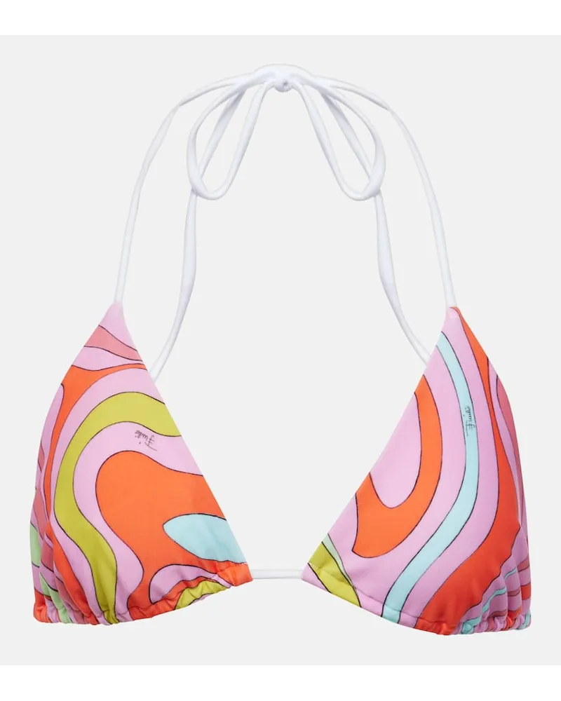 Emilio Pucci Bedrucktes Bikini-Oberteil Marmo Multicolor