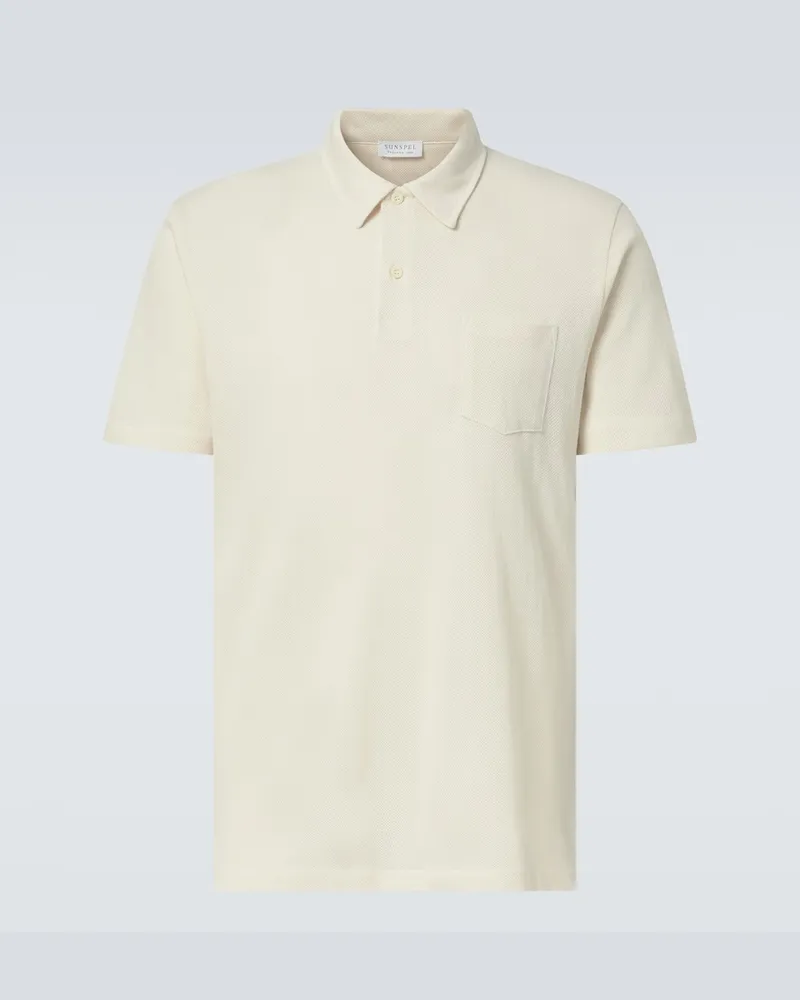 Sunspel Polohemd Riviera aus Baumwolle Weiß