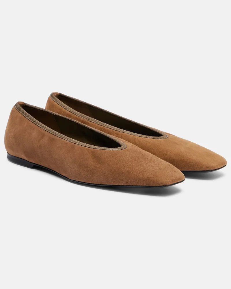 Totême Ballerinas aus Veloursleder Braun