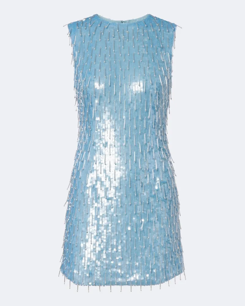 Rachel Gilbert Verziertes Minikleid Calypso Blau