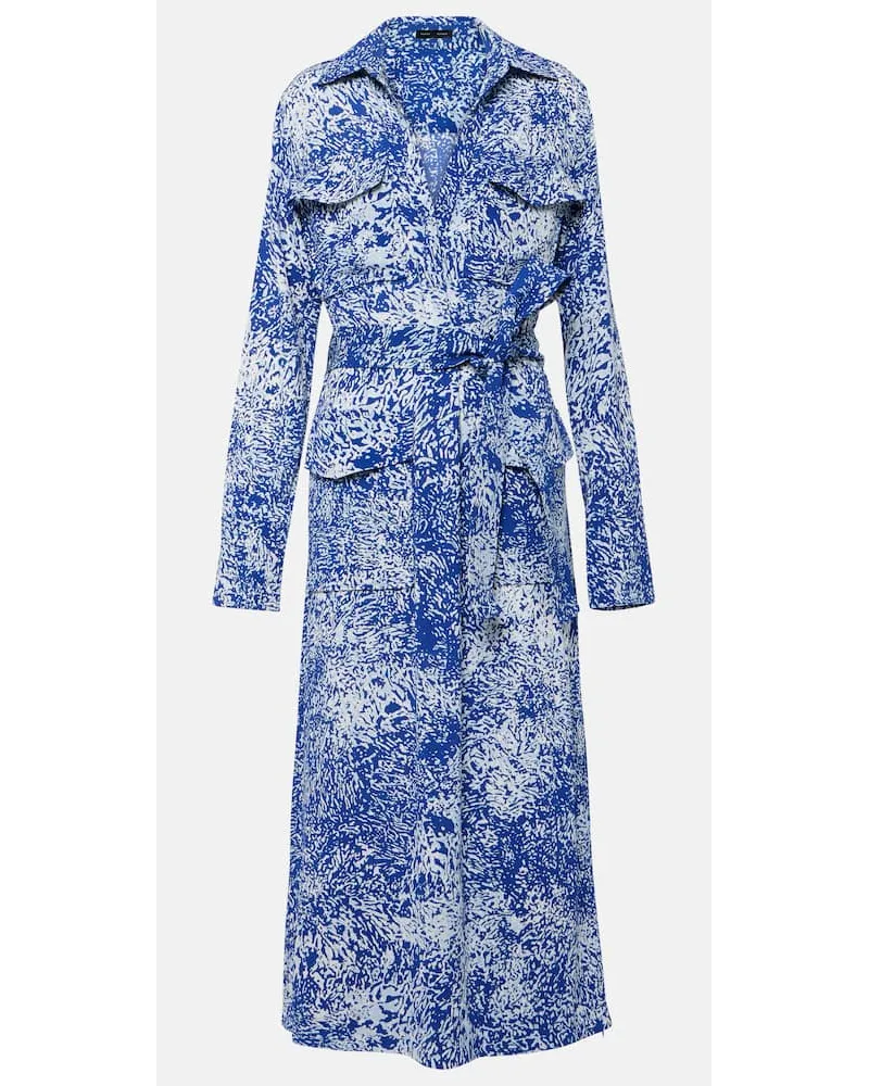 Proenza Schouler Bedrucktes Hemdblusenkleid Vanessa Blau