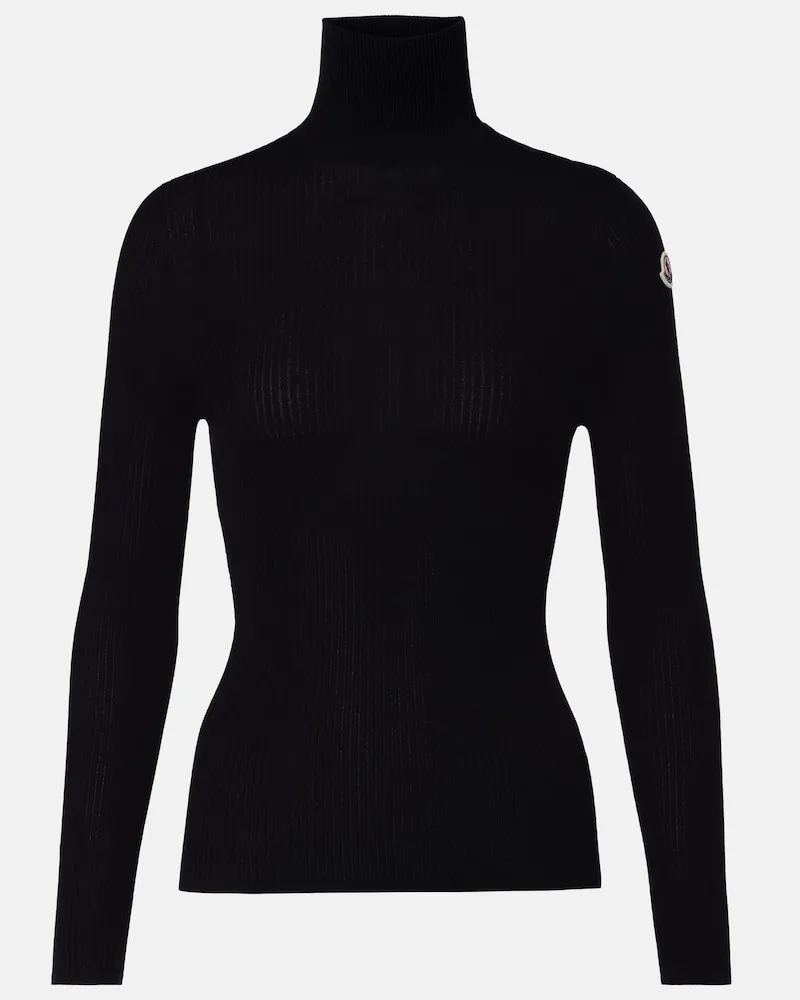 Moncler Pullover aus Rippstrick Schwarz