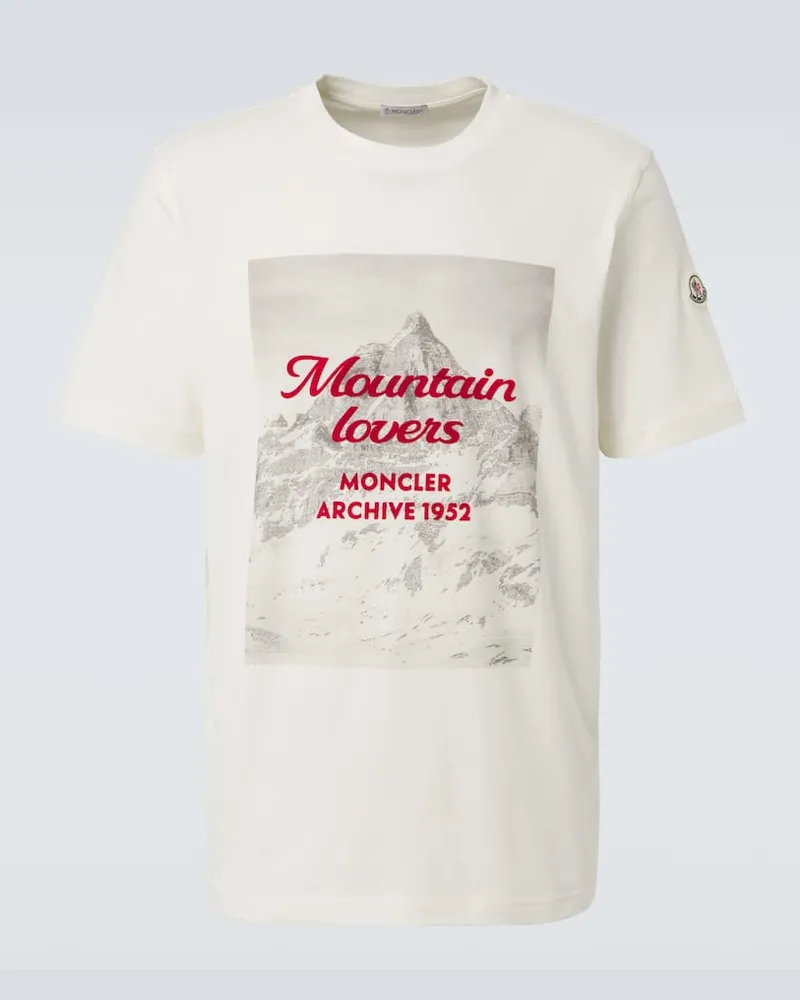 Moncler T-Shirt aus Baumwoll-Jersey Weiss