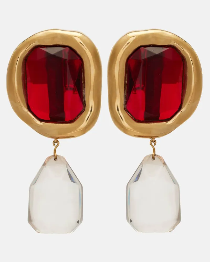 Givenchy Clip-Ohrringe mit Kristallen Rot