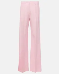 Valentino Garavani Weite Hose aus Wolle und Seide Pink