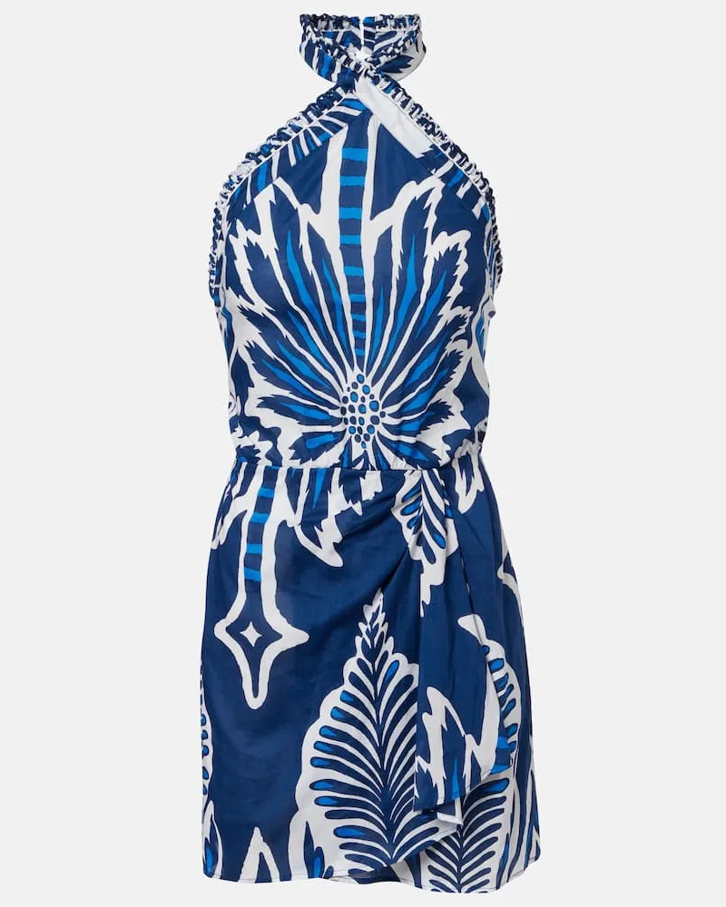 Poupette St Barth Minikleid Manon aus Baumwolle Blau