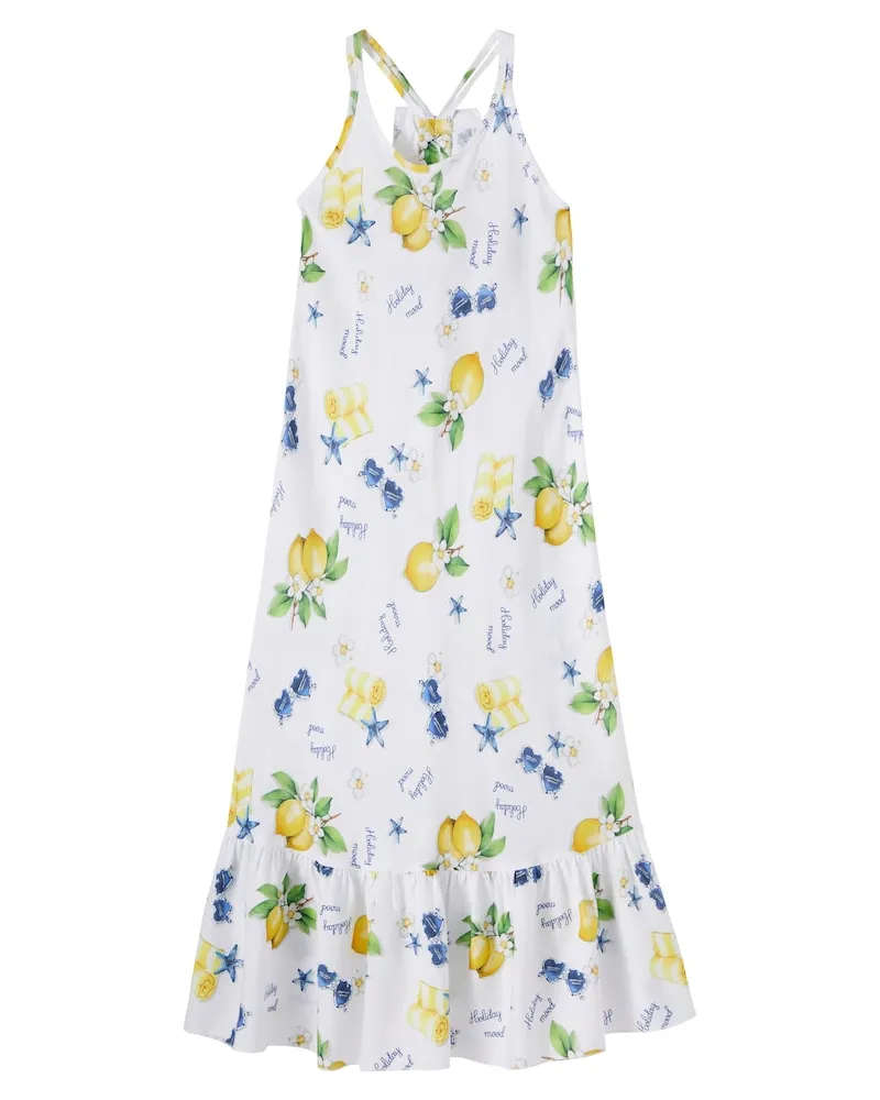 Monnalisa Kleid aus Baumwolle Weiß