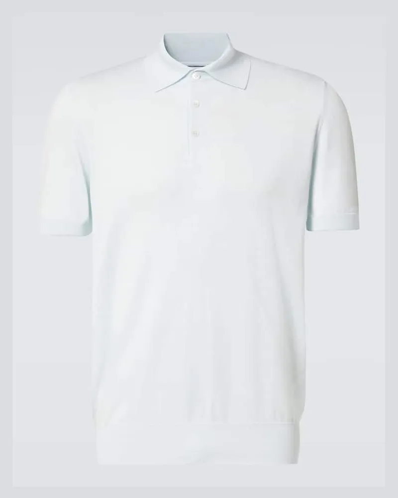 Brunello Cucinelli Polohemd aus Baumwolle Blau