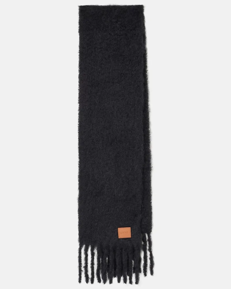 Loewe Schal Anagram aus einem Mohairgemisch Schwarz
