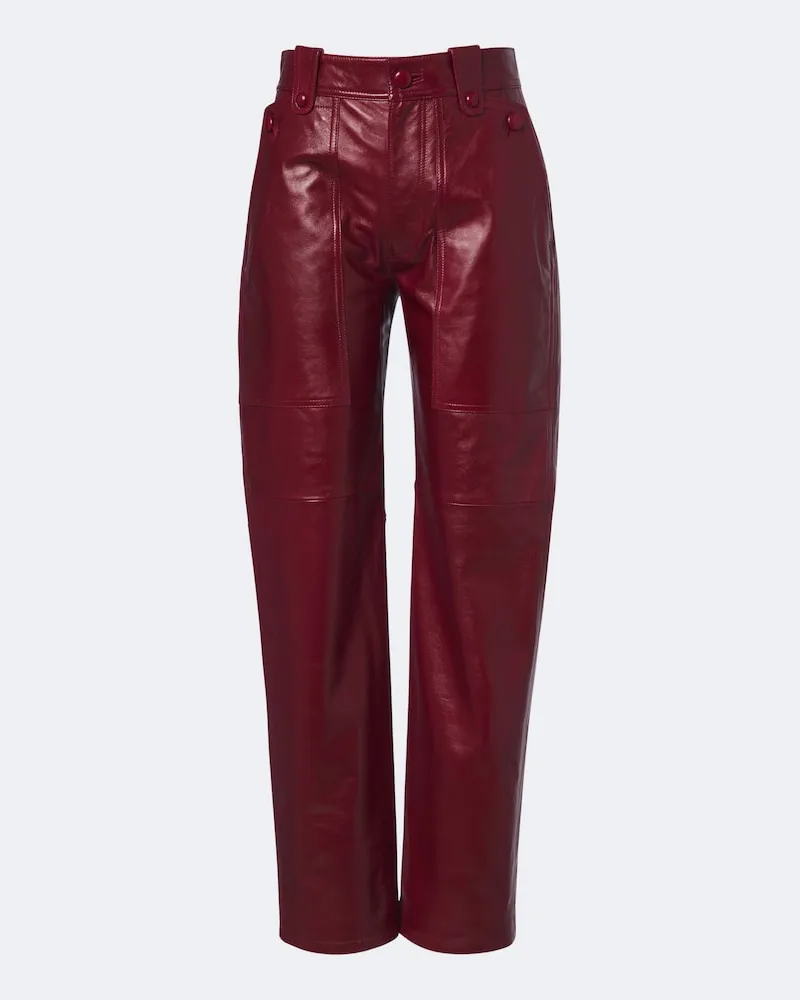 Isabel Marant Hose Valka aus Leder Rot