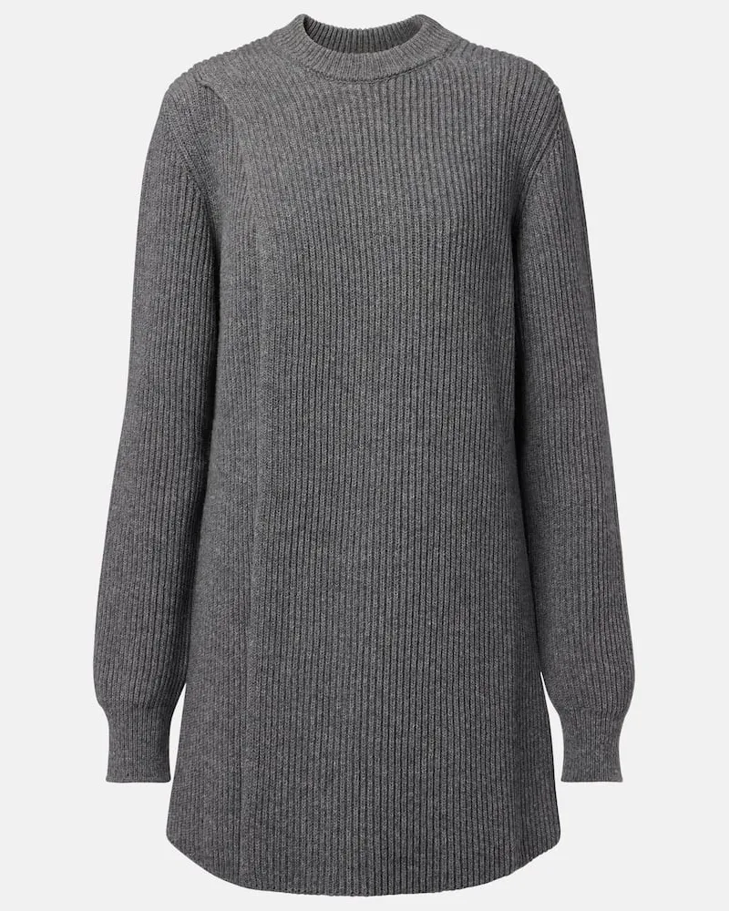 Jil Sander Pullover aus Rippstrick Grau