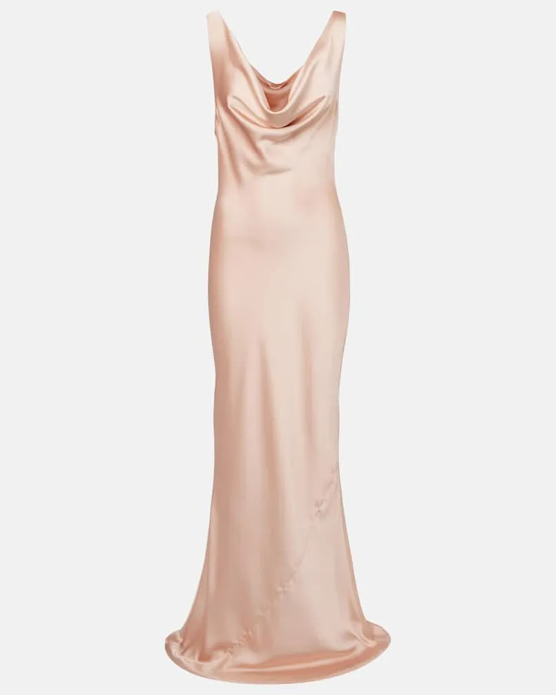 Norma Kamali Robe aus Satin Rosa