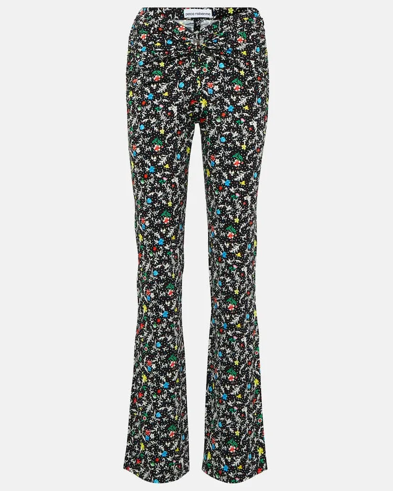 Paco Rabanne Bedruckte High-Rise-Hose aus Crêpe Multicolor