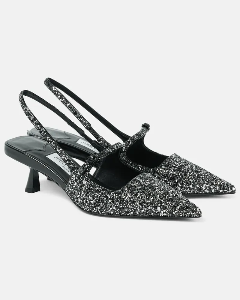 Jimmy Choo Slingback-Pumps Didi 45 mit Glitter Schwarz