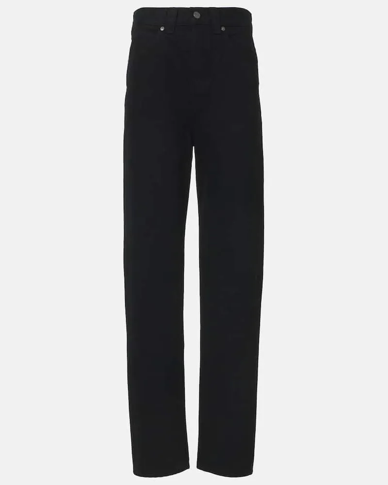 KHAITE High-Rise Tapered Jeans Corben Schwarz