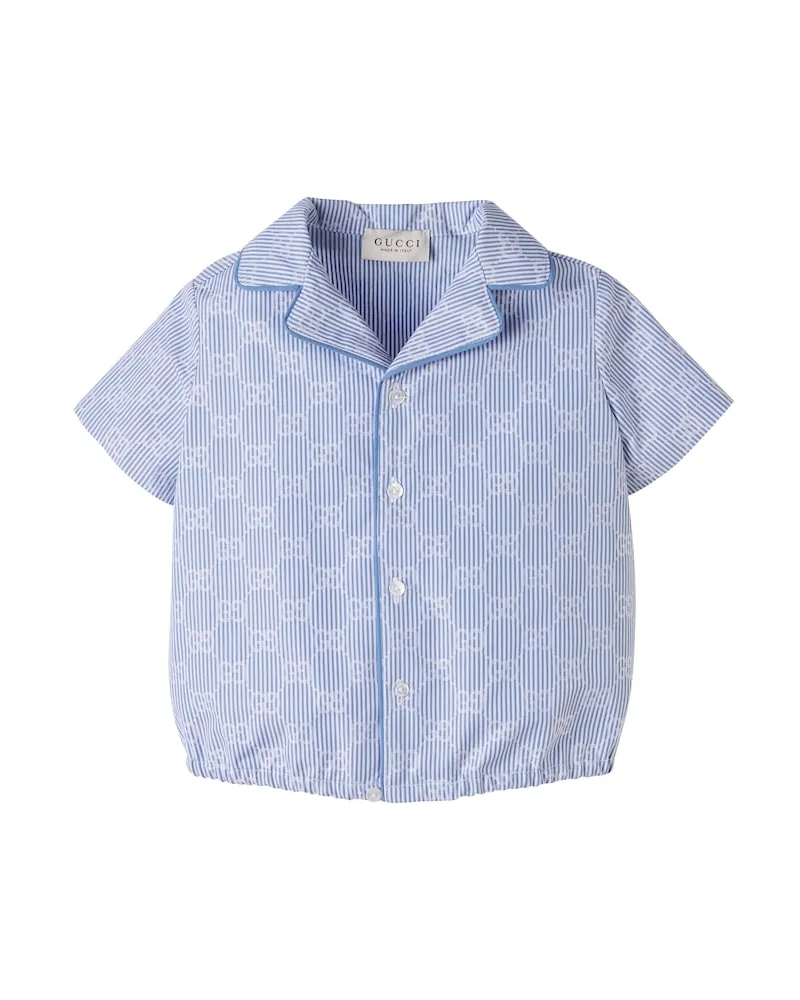 Gucci Baby Hemd GG aus Baumwollpopeline Weiß