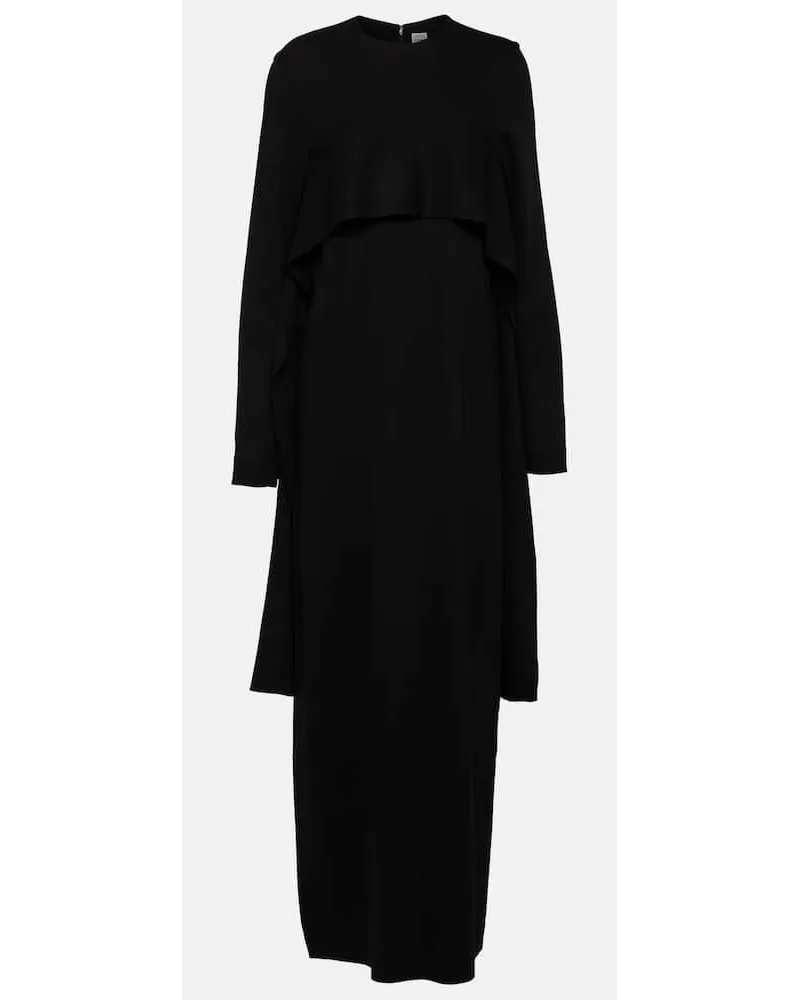 Totême Maxikleid aus Cady Schwarz