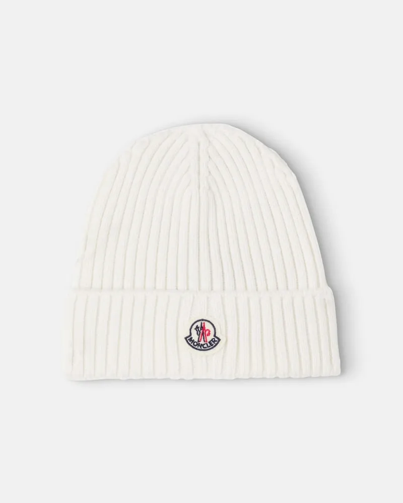 Moncler Mütze aus Schurwolle Weiß