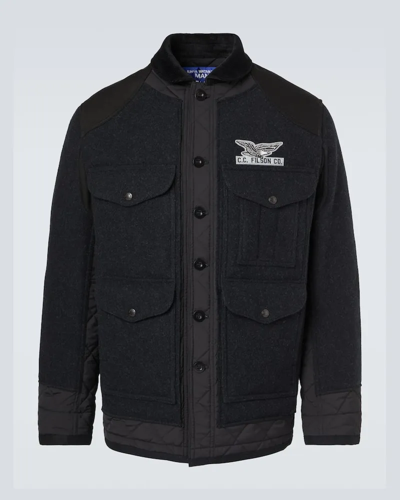 Junya Watanabe X Filson Bestickte Feldjacke aus Wolle Grau