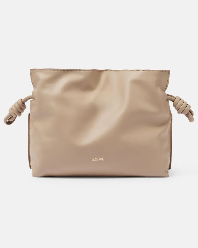 Loewe Clutch Flamenco Small aus Leder Beige