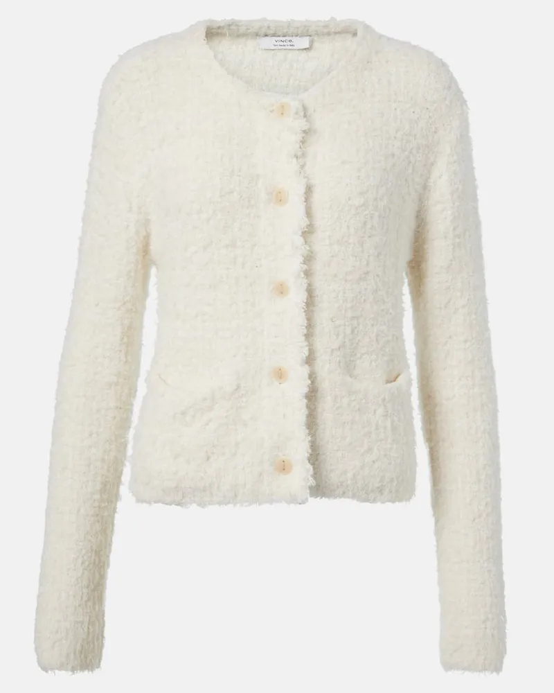 Vince Cardigan aus Bouclé Weiß