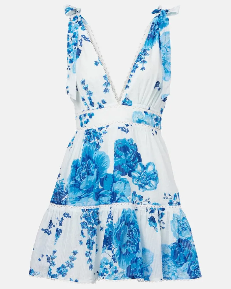 Poupette St Barth Minikleid Cara aus Baumwolle Blau