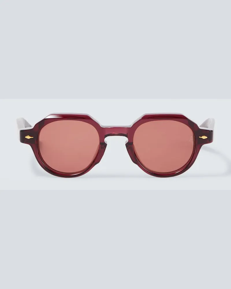 Jacques Marie Mage Runde Sonnenbrille Pontain Rot