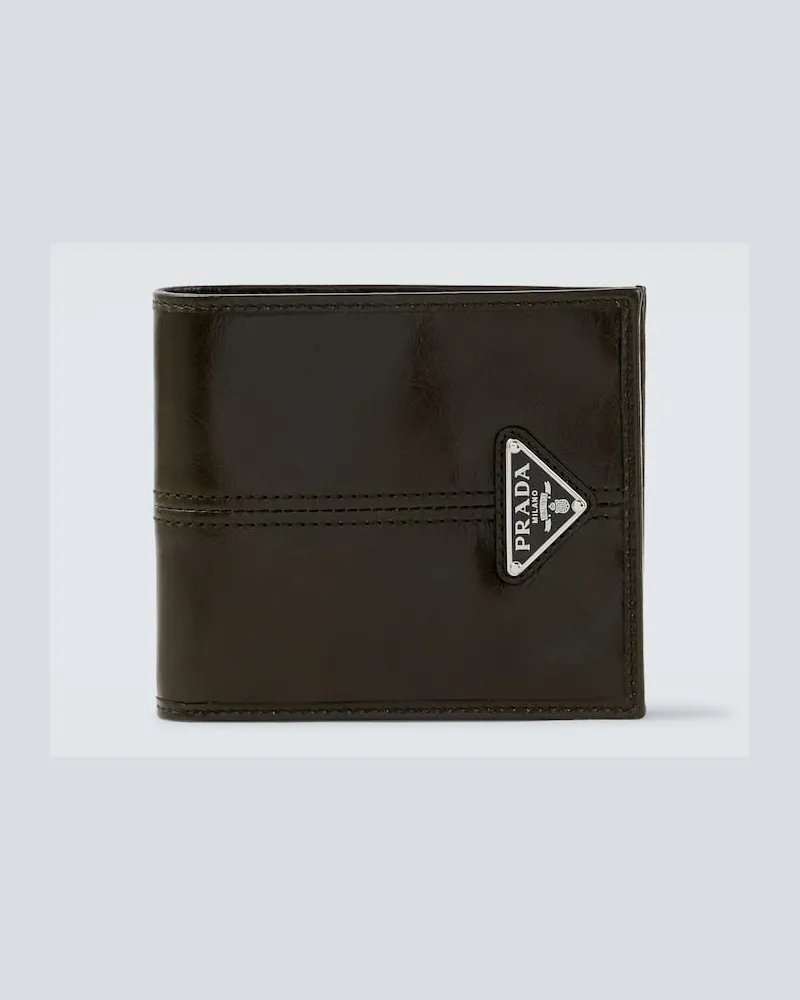 Prada Portemonnaie aus Leder Schwarz