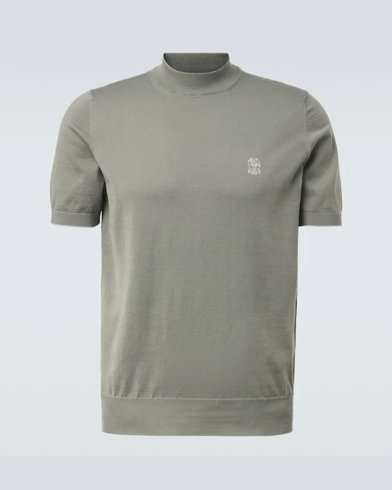 Brunello Cucinelli Pullover aus Baumwolle Grün