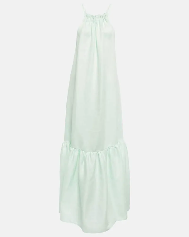 ASCENO Maxikleid Ibiza aus Leinen Grün