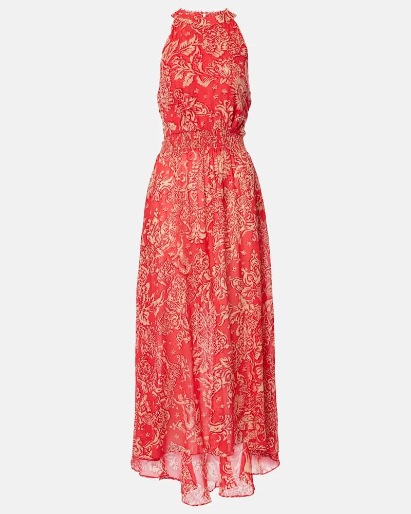 Poupette St Barth Bedrucktes Maxikleid Celie Pink