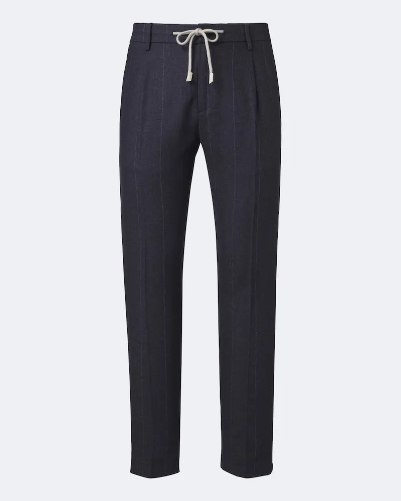 Eleventy Hose aus Wolle, Baumwolle und Kaschmir Blau