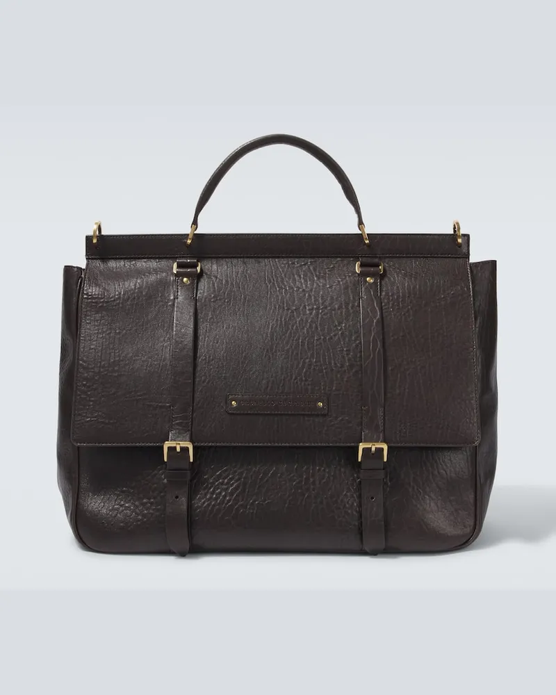 Brunello Cucinelli Weekender aus Leder Braun