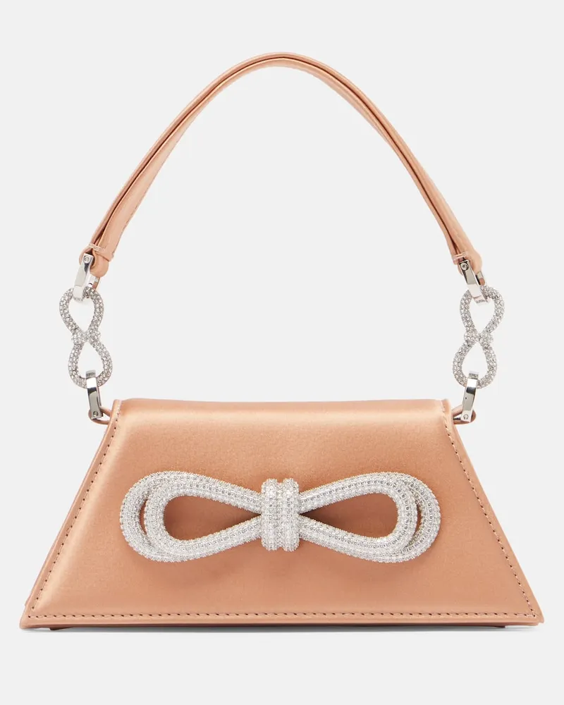 Mach & Mach Schultertasche Samantha Small aus Satin Braun
