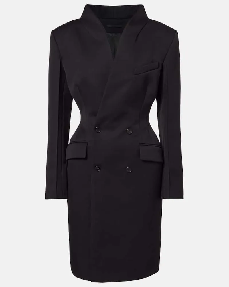 WARDROBE.NYC Minikleid aus Crêpe Schwarz