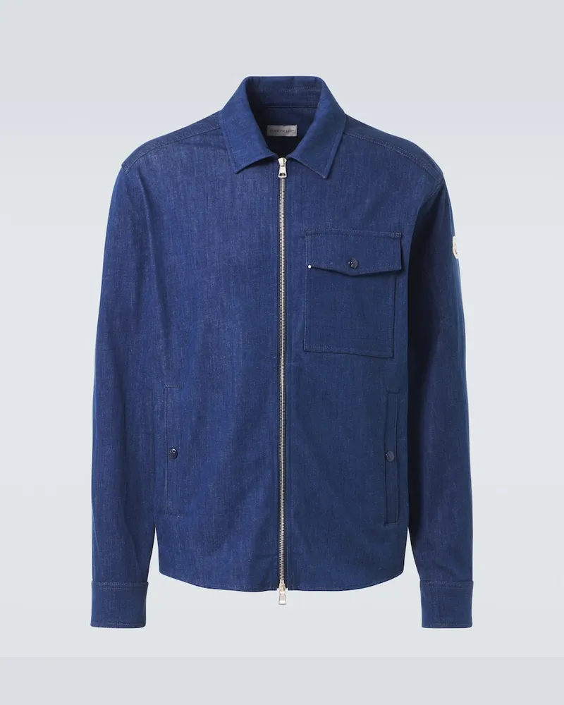 Moncler Blouson aus Denim Blau