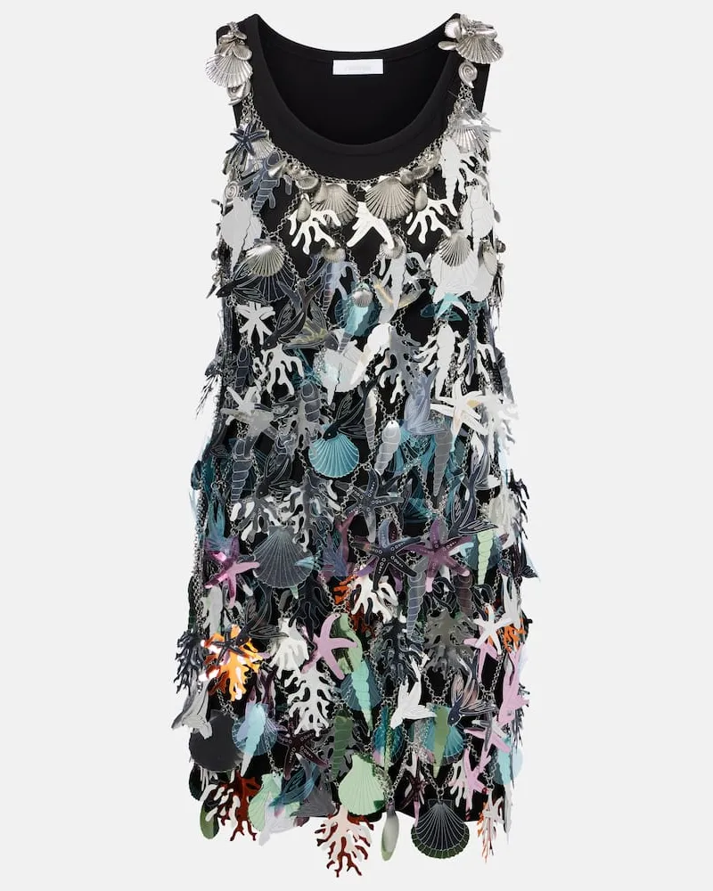 Paco Rabanne Verziertes Minikleid Silber