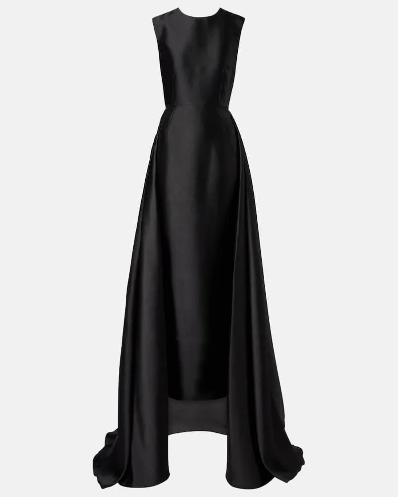 Solace London Robe Larsen aus Satin Schwarz