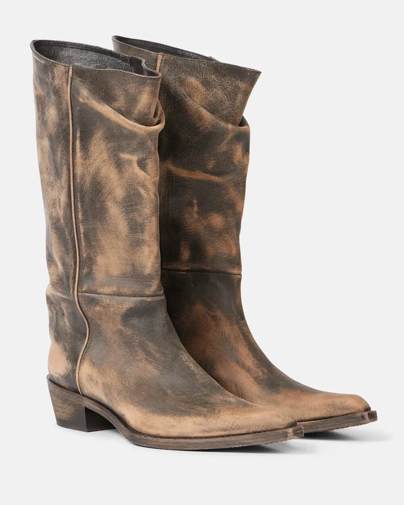 KHAITE Stiefel Clive 25 aus Leder Beige