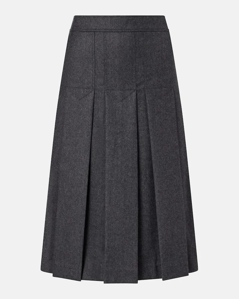 Prada Midirock aus Schurwollflanell Grau