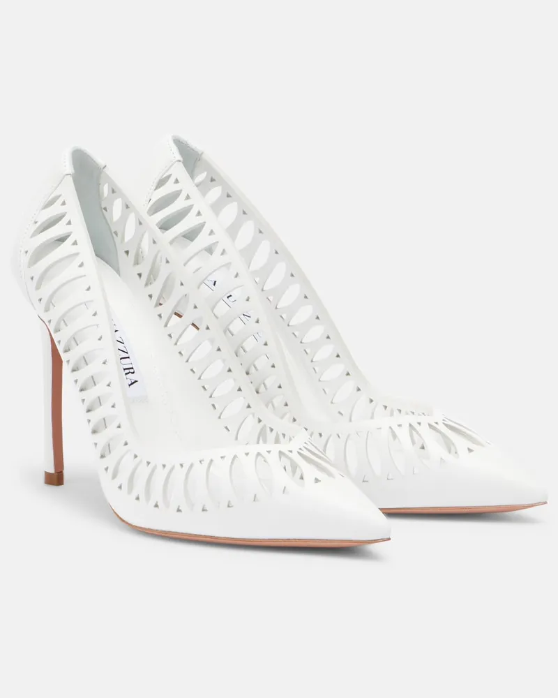 Aquazzura Pumps Gisele aus Leder Weiß