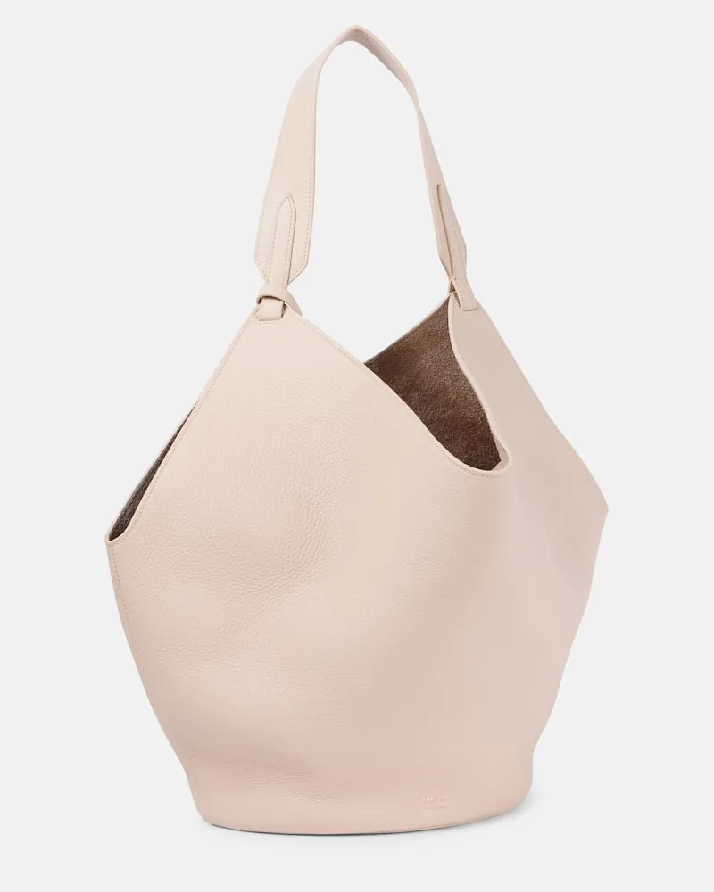KHAITE Schultertasche Lotus Medium aus Leder Weiß