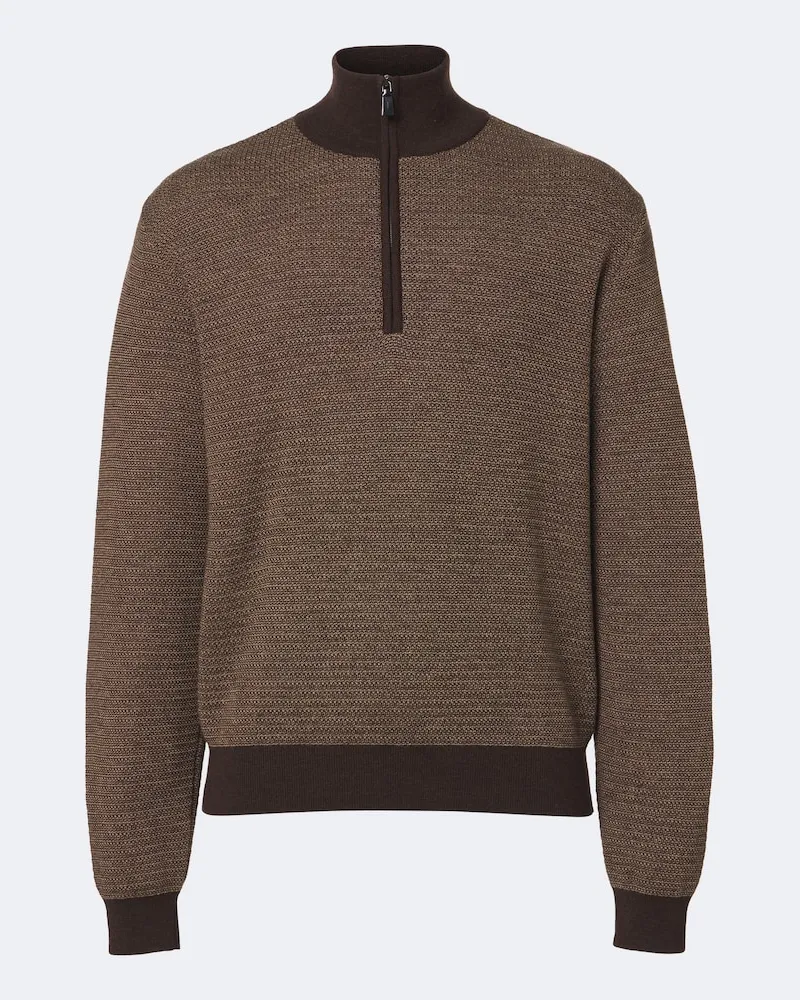 Frescobol Carioca Pullover Heitor aus Wolle Braun