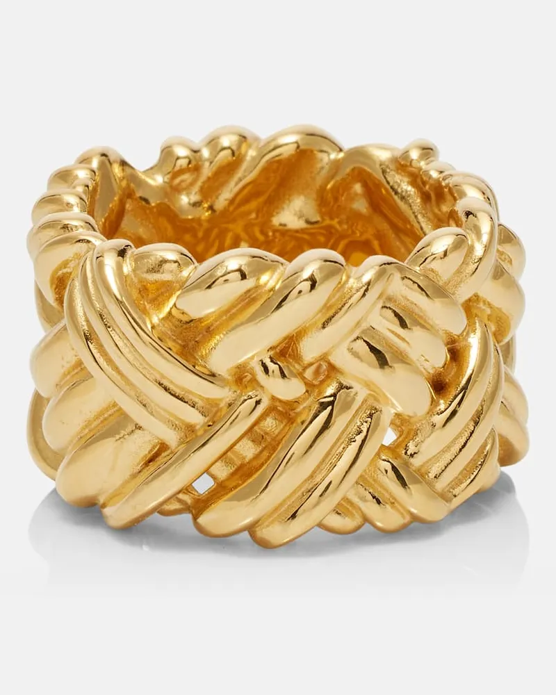 Bottega Veneta Ring Intreccio aus Sterlingsilber, 18kt vergoldet Gold