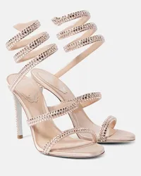 René Caovilla Verzierte Sandalen Cleo 105 aus Satin Nude