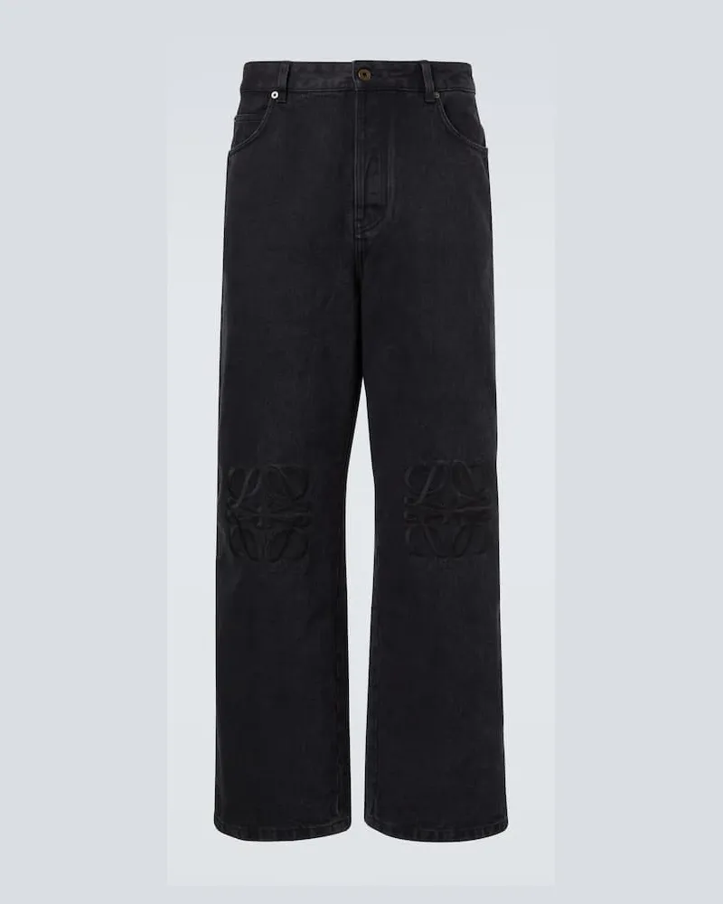 Loewe Wide-Leg Jeans Anagram Schwarz