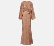 Robe aus einem Seidengemisch mit Pailletten