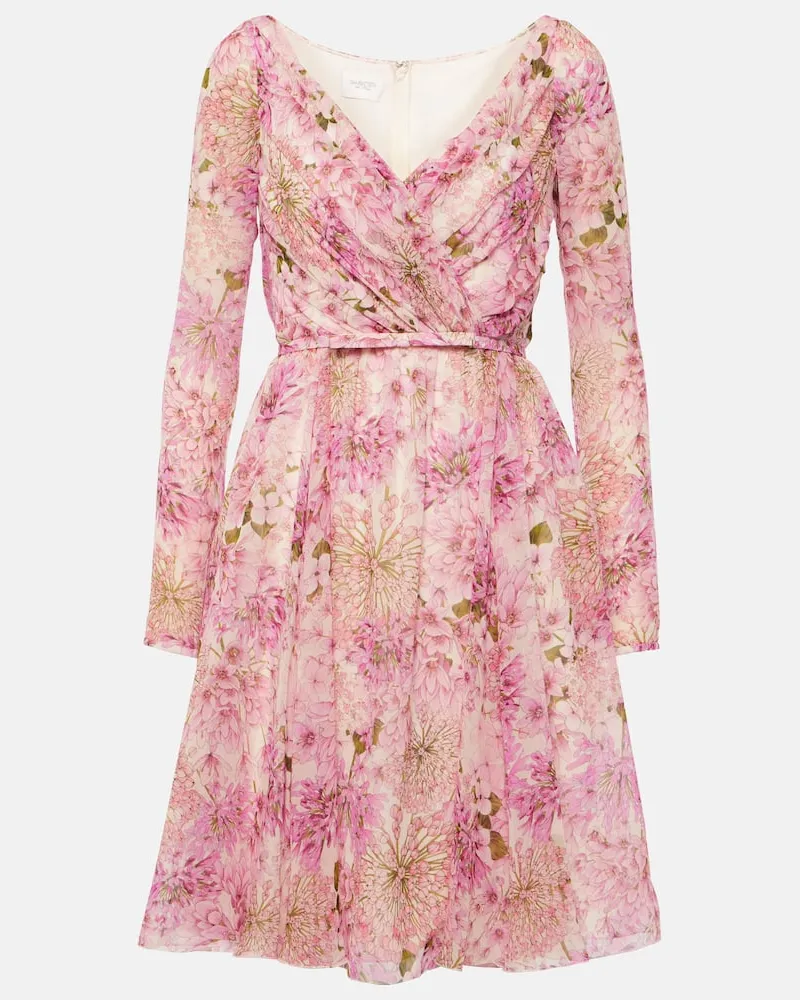 Giambattista Valli Minikleid aus Seiden-Georgette Rosa