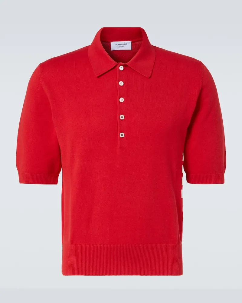 Thom Browne Polohemd 4-Bar aus Baumwolle Rot